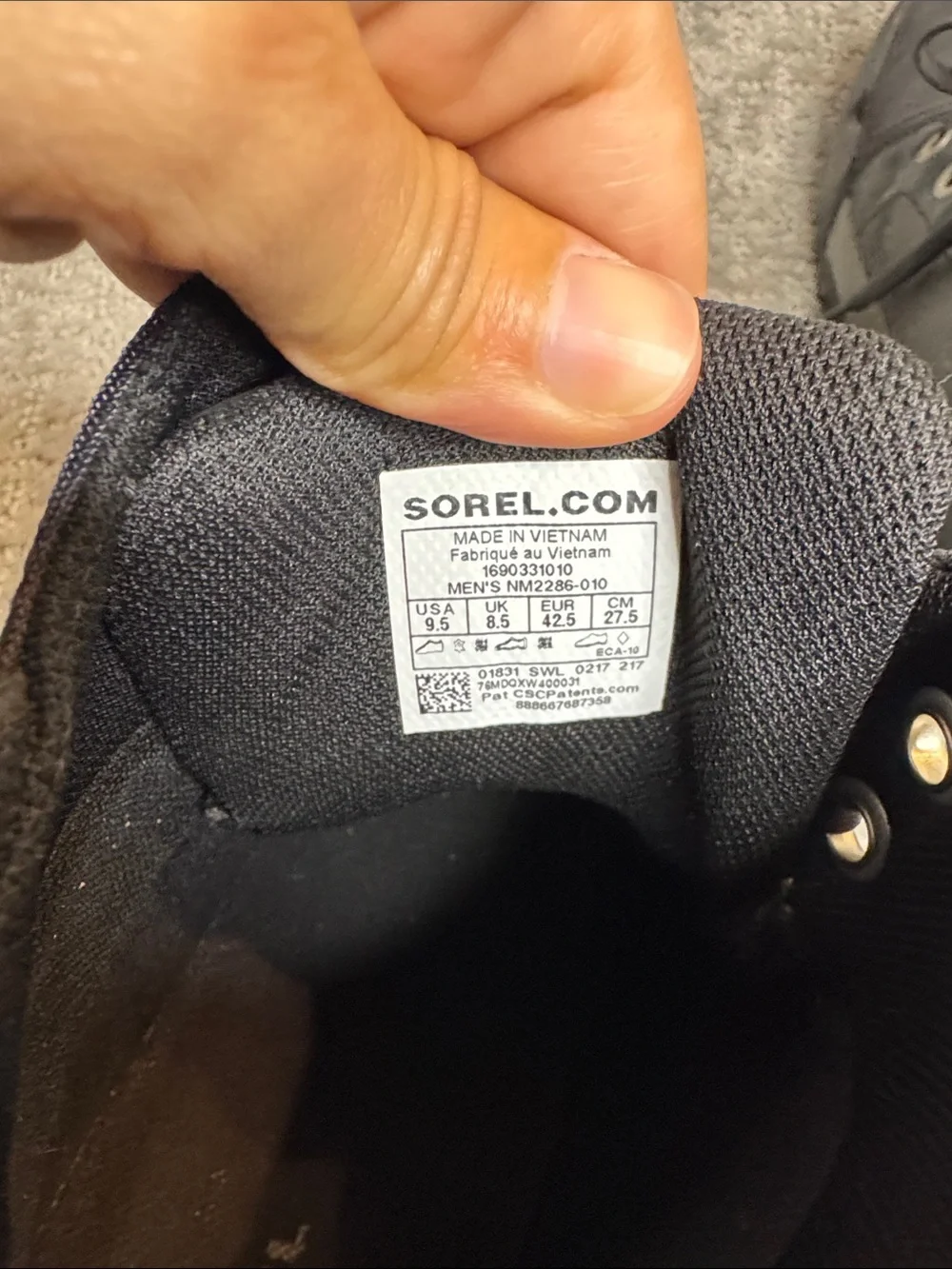 Sorel Men's Paxson 64 Black Lace-Up High-Top Boots